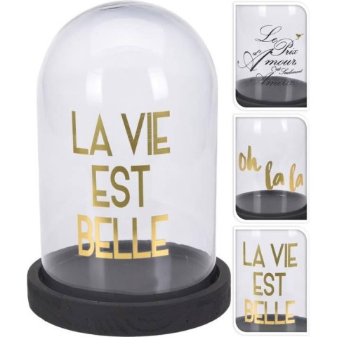 CLOCHE VETRO CBASE 25CM 3ASS